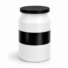 Pot en céramique hermétique 20 cm – Bocal d’herboristerie pour plantes et épices