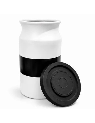 Pot en céramique hermétique 20 cm – Bocal d’herboristerie pour plantes et épices