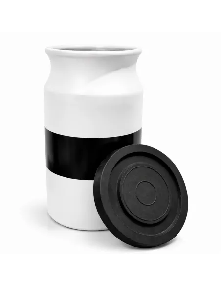 Pot en céramique hermétique 20 cm – Bocal d’herboristerie pour plantes et épices