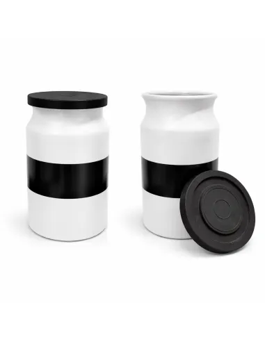 Pot en céramique hermétique 20 cm – Bocal d’herboristerie pour plantes et épices