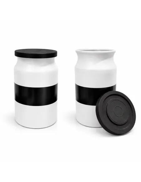 Pot en céramique hermétique 20 cm – Bocal d’herboristerie pour plantes et épices